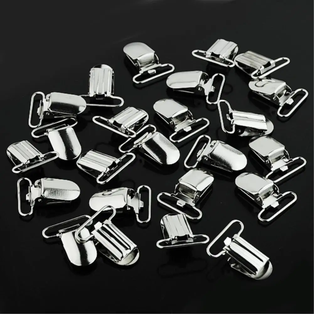 

Round Mental 100Pcs/lot 33x27mm Baby Pacifier Clip Soother Clasps Pacifier Clips Suspender Clip Dummy Clip Mental Holders