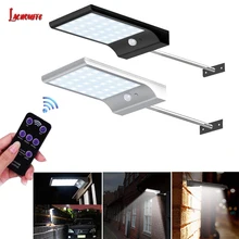 Upgraded 48 leds Solar Light Color Adjustable With Controller Three Modes Waterproof Lamp Lights For Outdoor Garden Wall Street