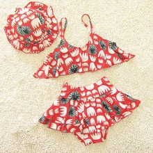 Летний милый детский купальный костюм для маленьких девочек купальные костюмы из 2 предметов купальный костюм бикини для девочек, купальный костюм с принтом детский купальный костюм для девочек, пляжная одежда