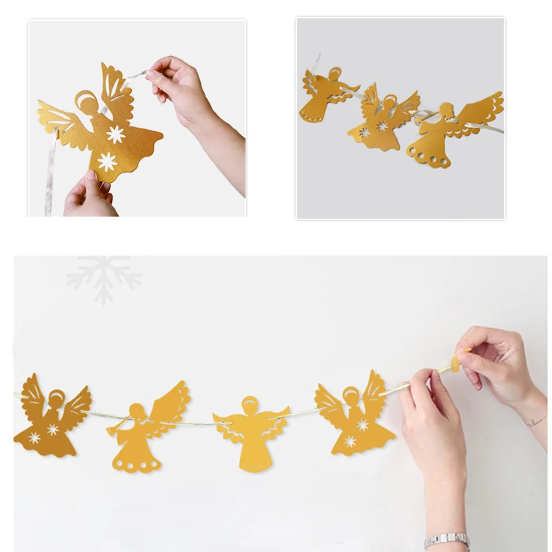 haochu 2pcslot 3m long love angels paper hanging string flag banner for wedding party - Angel Decorations haochu 2pcslot 3m long love angels paper hanging string flag banner for wedding party - Angel Decorations