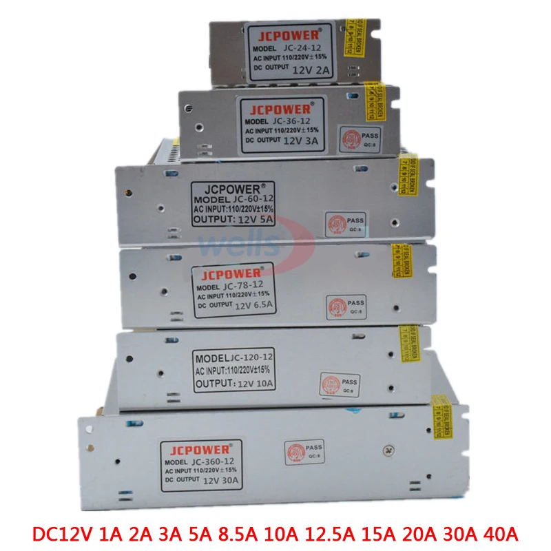 Высокое качество Трансформаторы освещения DC12V светодио дный огни драйвер для Светодиодные ленты Питание 60 Вт 100 Вт 200 Вт 300 Вт 360 Вт 720 Вт