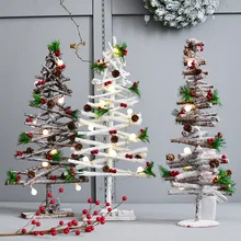 Рождественские светодиодные светильники, деревянные елки, искусственные елки, висячие украшения на год, украшения для дома, торгового центра, офиса, дисплей, Navidad De