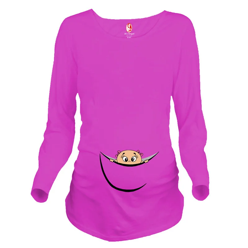 Buy Casual maternity tops with baby peeking out soft