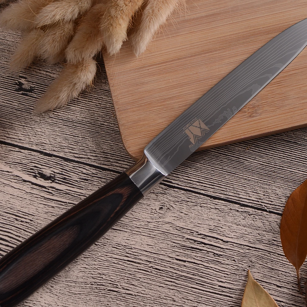  XYj Kitchen Knives 3.5 5 5 7 8 8 inch Japanese Style Cooking Tools Color Wood Handle 7Cr17 Stainles - 32858403311