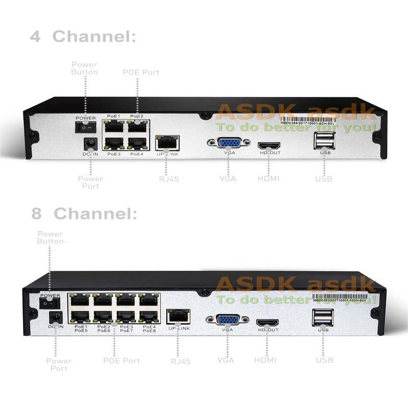 POE 4/8 канальный 1080P HD сетевой видеорегистратор 48В 802.3af стандарт HDMI CH CCTV NVR ONVIF P2P
