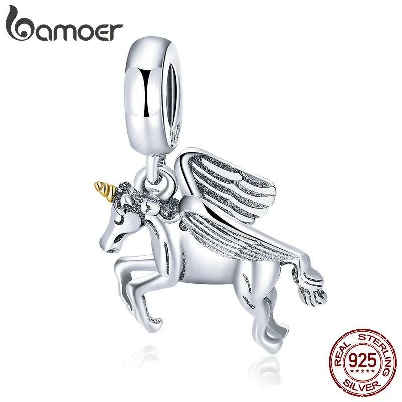 

BAMOER Genuine 100% 925 Sterling Silver Romantic Animal Wings Charm fit Women Charm Bracelets DIY Jewelry Making S925 SCC737