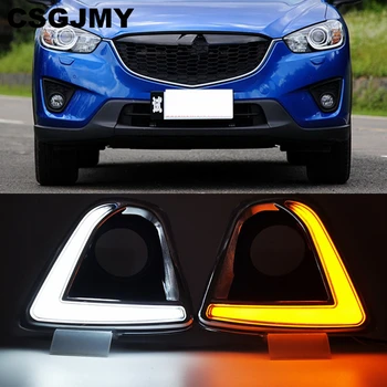 

CSGJMY LED Car DRL Daytime Running Lights Fog Lamp Hole With Turn Signal lamp For Mazda cx-5 cx5 cx 5 2012 2013 2014 2015 2016