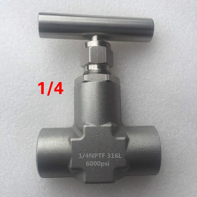 316 stainless steel high pressure needle valve female thread NPT1/4 3/8 1/2 Stainless Flow Control With One-Shape Handle
