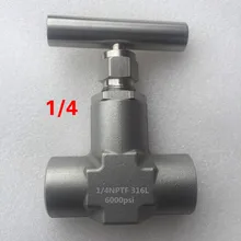 316 stainless steel high pressure needle valve female thread NPT1/4 3/8 1/2 Stainless Flow Control With One-Shape Handle