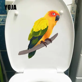 

YOJA 19.5X22.8CM Art Mural Wall Sticker Tropical Birds And Branches Toilet Decal Bathrooom Home Decor T5-0678