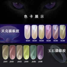 12 цветов, 5 мл, CHE, натуральная оболочка, нефрит, кошачий глаз, цвета, гель, замачиваемый, светодиодный, УФ, лак для ногтей, маникюрный гель, SC# JD#, набор для самостоятельного салона