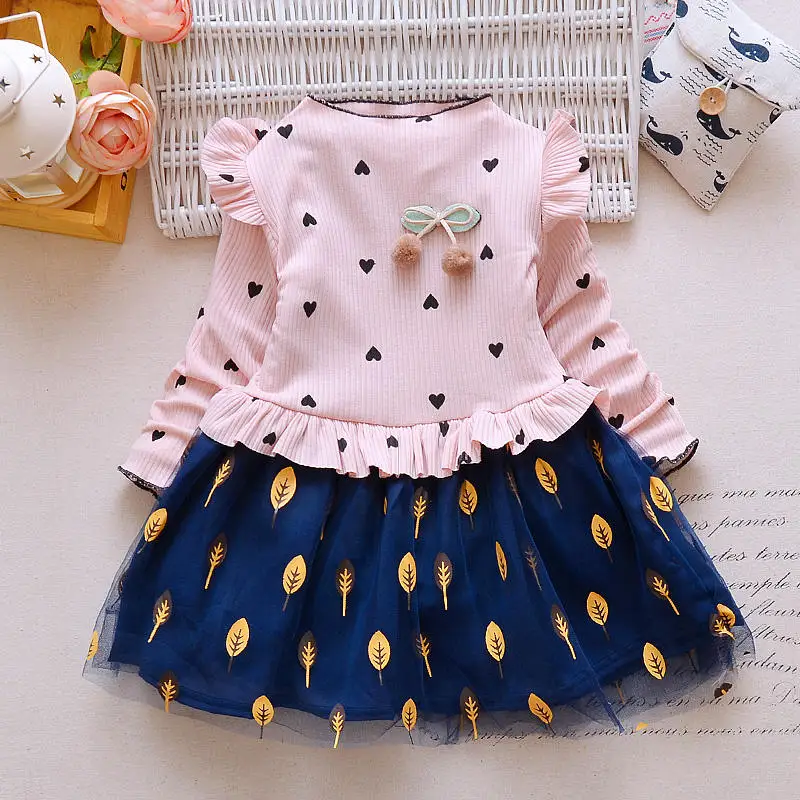 

Baby girls autumn party dresses 2019 new children spring long sleeve lace wedding dress for girls kids fashion clothing