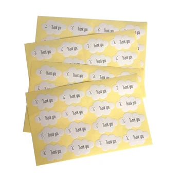 

160pcs Lovely Cloud Shape White Seal Sticker Thank You design Kraft seal sticker DIY multifunction package gift Labels