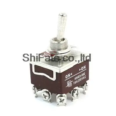 

AC250V 16A 3P2T 3PDT 2 Position Toggle Switch KNG3-302