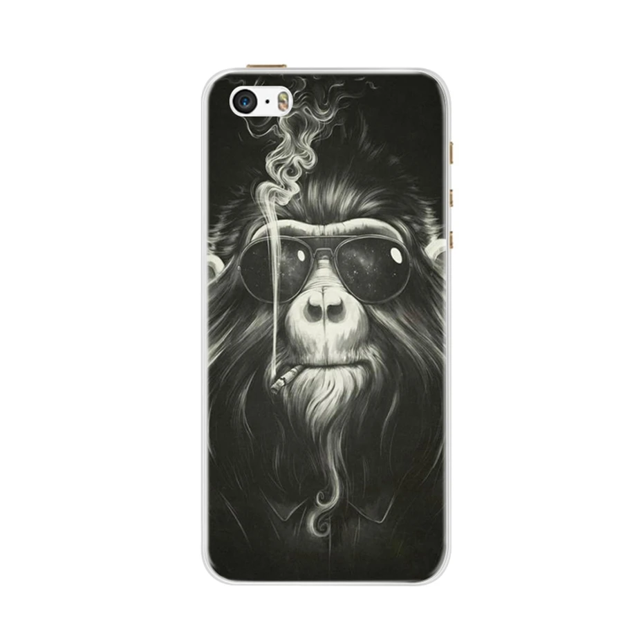 Чехол для телефона для iPhone 4, 4S, 5, SE, 5S, 5SE, Fundas, Coque, силиконовый чехол, мягкая задняя крышка для iPhone 4, 5 S, чехол, милый цветок, ультра тонкий - Цвет: Небесно-голубой