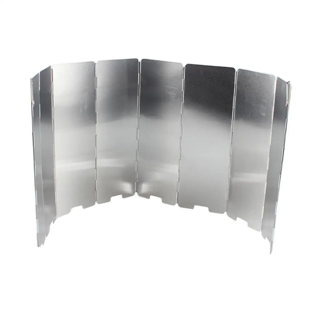 

Outdoor Stoves Foldable Camping Windshield Aluminium Alloy Wind Screen Protector Cooking BBQ Gas Stove Wind Shield Cooker