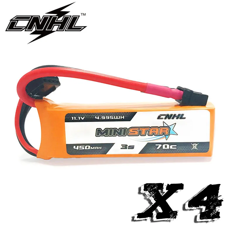 4 шт. CNHL MiniStar 450mAh 11 1 V 3S 70C Lipo батарея для Digiwhoop FPV с разъемом XT30 | Игрушки и хобби