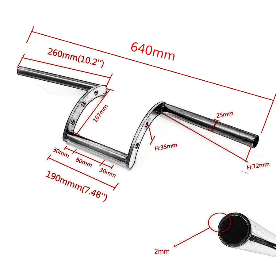 Мотоцикл черный сталь Custom" 25 мм Z бар высокий руль откатная рукоятка для Harley Sportster Chopper Bobber Softail Dyna