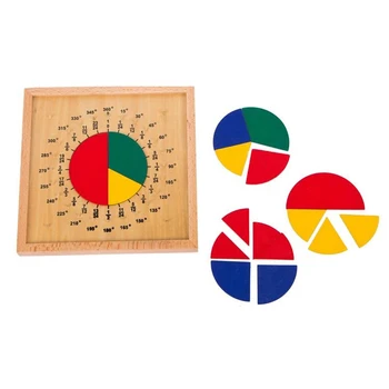 

Montessori Educational Toy Children's Toys Mathematics Teaching Aid Fractional Plate Circumference Ratio Wood