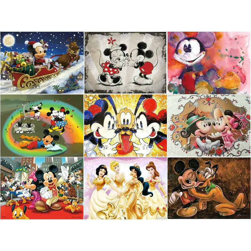 

DIY Full square Diamond Mickey Painting Stitch Disney Diamond Mosaic Wall Decor 5D Diamond Embroidery Handmade Minnie Patterns