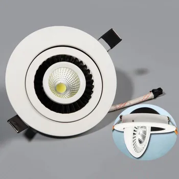 

1pcs Free Shipping 7W Warm Cold White Dimmable Recessed COB Led Ceiling Down light 360 degree rotation Led Spot lamp AC85-265V