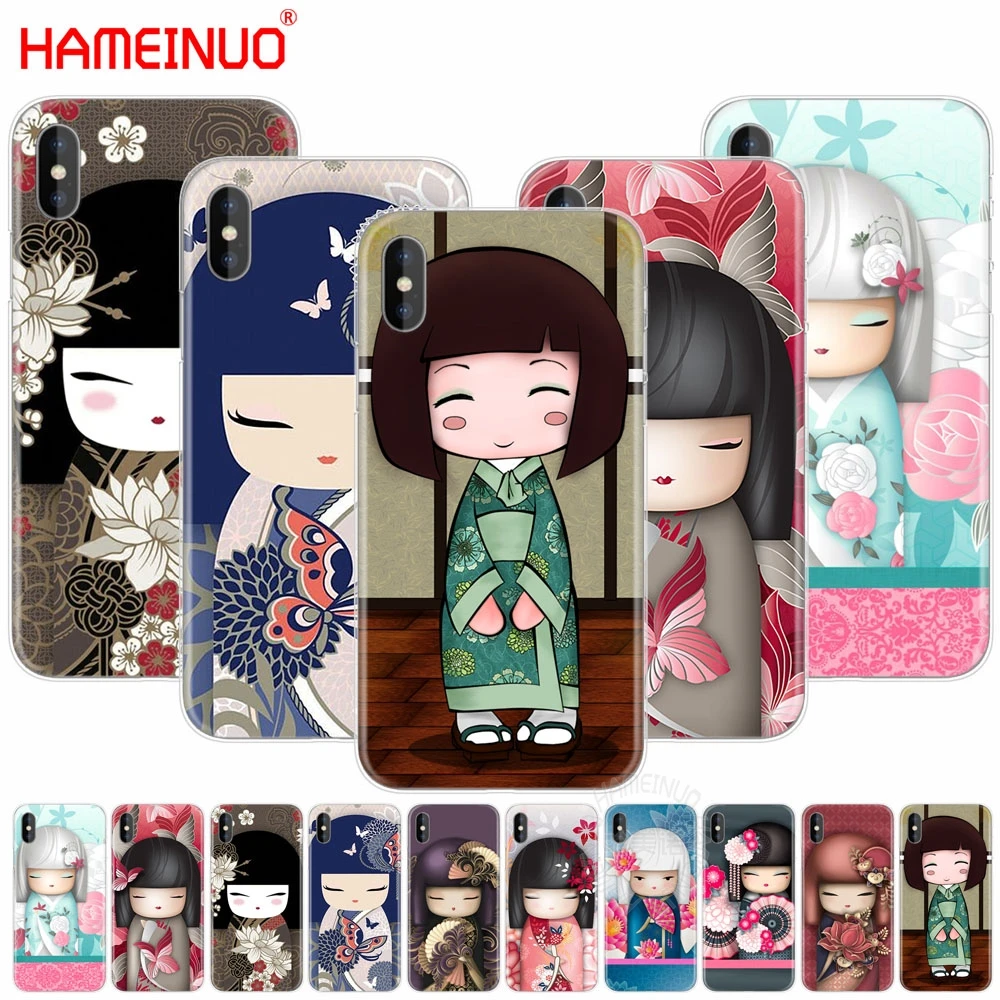 

HAMEINUO kawaii Japanese Kokeshi Doll cell phone Cover case for iphone X 8 7 6 4 4s 5 5s SE 5c 6s plus
