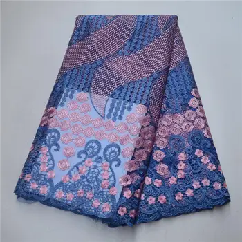 

2019 High Quality Embroidery French Net Lace Fabric With Stones African Tulle Lace Fabric For Party Dress-LP30