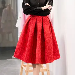 Новый Faldas Лето 2017 г. стиль Винтаж юбка высокая Талия Повседневная обувь миди юбки для женщин Женская мода American Apparel Jupe Femme Saias