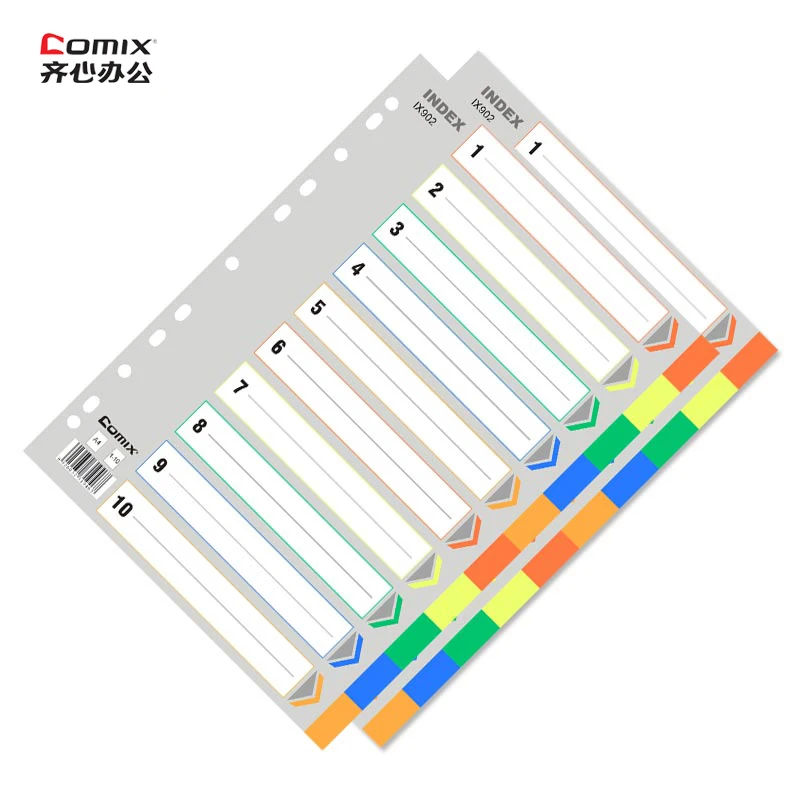 

Comix IX902 Paper index card A4 11 holes for documents file display Free Shipping