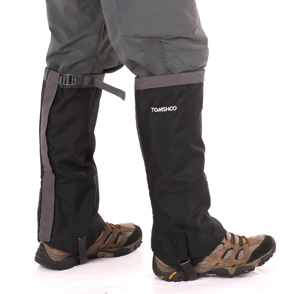 TOMSHOO 1 Pair Waterproof Snow Gaiters Snow Leg Boot Cover Strap