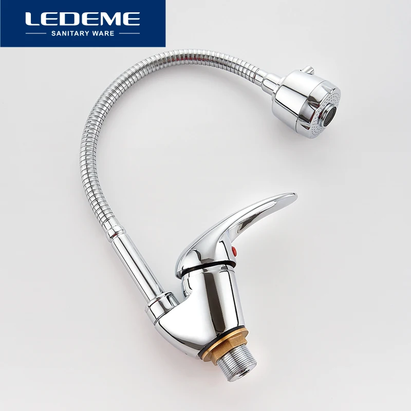 LEDEME جديد وصول المطبخ صنبور أنبوب مخرج صنبور حوض السباكة الأجهزة النحاس بالوعة المطبخ الحنفيات سبائك الزنك torneira cozinh