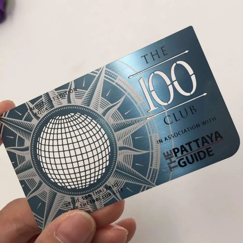 

factory price cheap stainless steel die-cutting blue plated metal card business