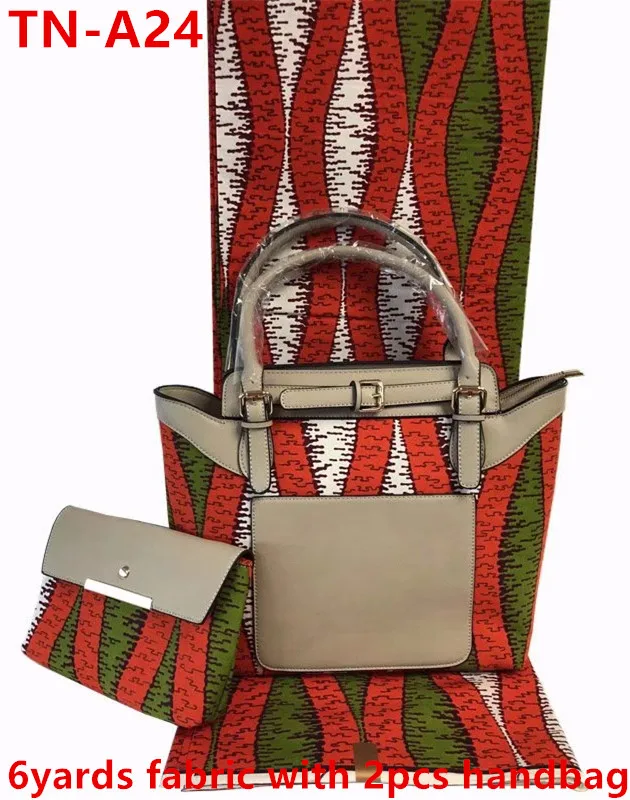Африканские Восковые принты ткань африканская ткань с 2шт женские сумки для вечерние Анкара Ткань 6 ярдов хлопок ткань TN-A12