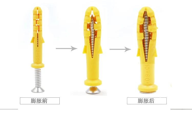 Один комплект бытовой маленький желтый пластиковую трубку Расширения винт установить стенки трубки разъем с самонарезающих s