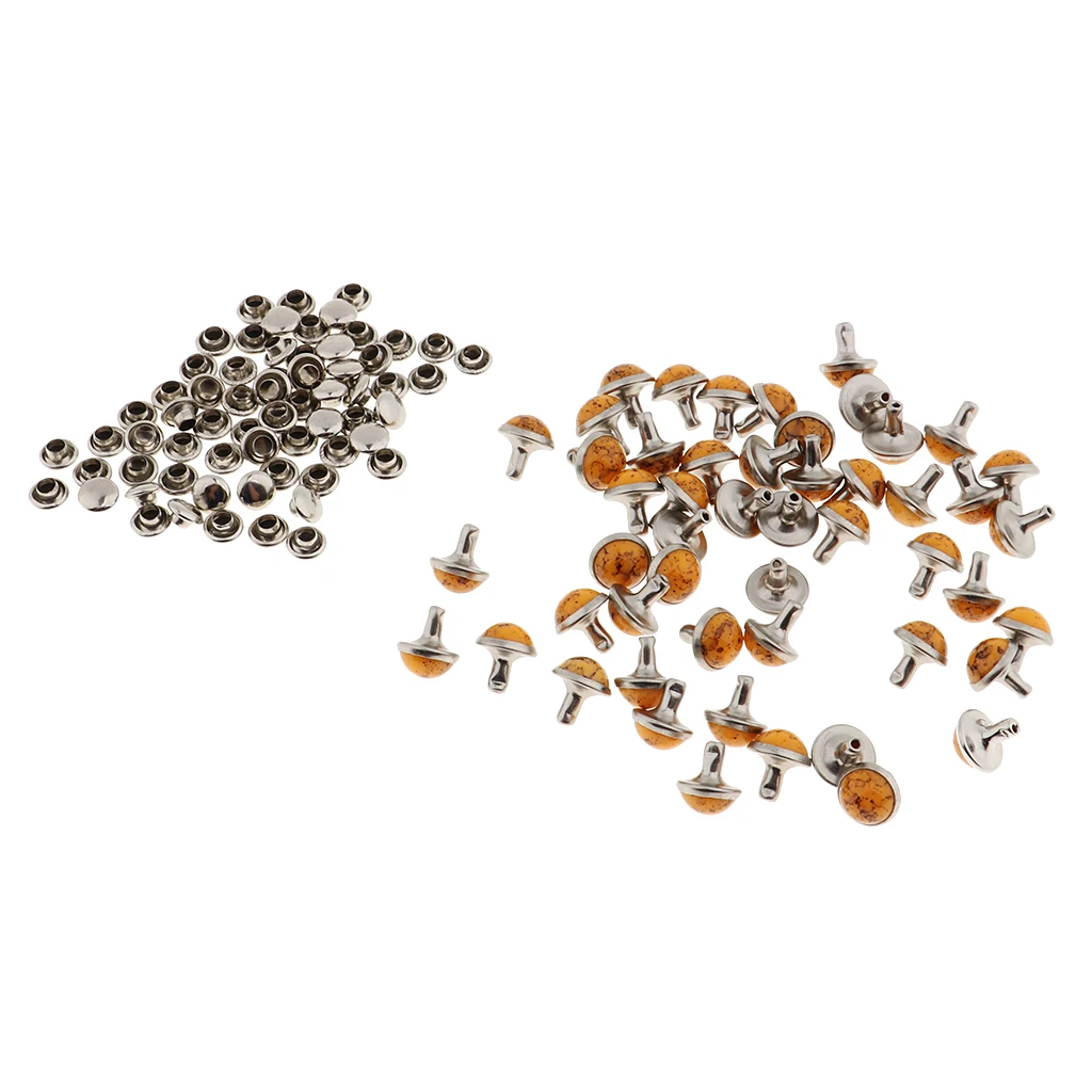 50 Sets Round Turquoise Rapid Rivets Stud for DIY Leather Craft Decoration