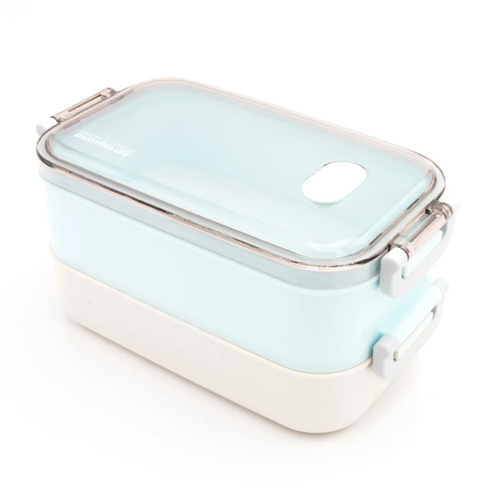 

900/1800ml Leakproof Lunch Box Plastic Double Layer Bento Boxes Student Microwave Dinnerware Food Storage Container Lunchbox