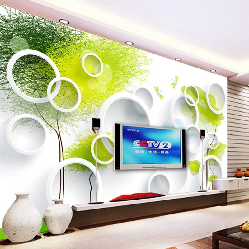 

Custom Any Size Wall Cloth Modern Abstract Tree 3D Circle Photo Mural Wallpaper Living Room TV Sofa Backdrop Wall Covering Decor