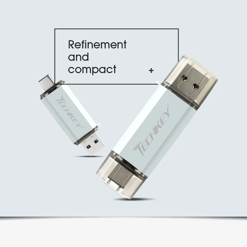 TECHKEY USB 3,0 type-C 3,1 usb флеш-накопитель 3,0 64 Гб металлический пользовательский флеш-накопитель 32 Гб USB флешка 16 Гб для телефонов Micro USB flash type C