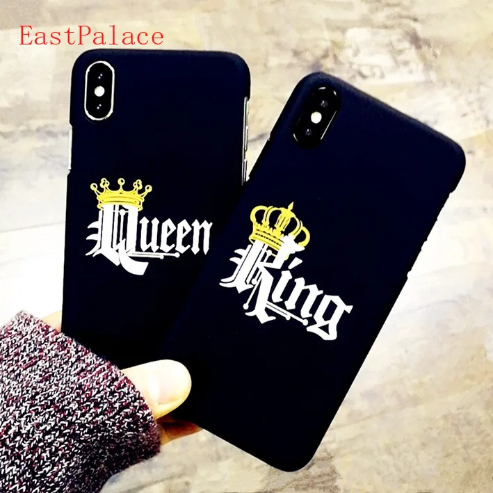 3D English Letter King Queen Phone Case for IPhone X XS 10 8 6 6S Cases