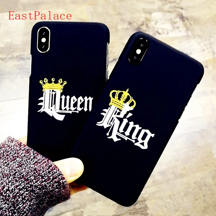 3D английская буква King queen чехол для iPhone X XS 10 8 6 S чехлы пара мягкий TPU телефона 7 Plus