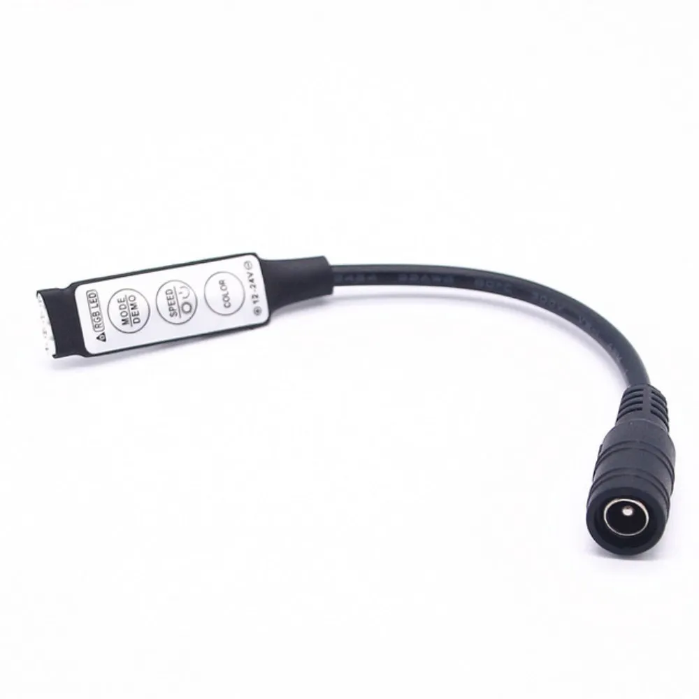 

DC 12V 24V LED RGB Controller Dimmer Mini 3Key Remote Controller add DC Female For SMD 5050 3528 2835 RGB LED Strip Light
