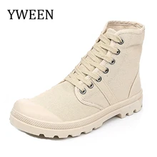 2017 Spring Autumn Lace-up Fashion Men’s Army Boots man Casual Canvas shoes Male High Quality shoe