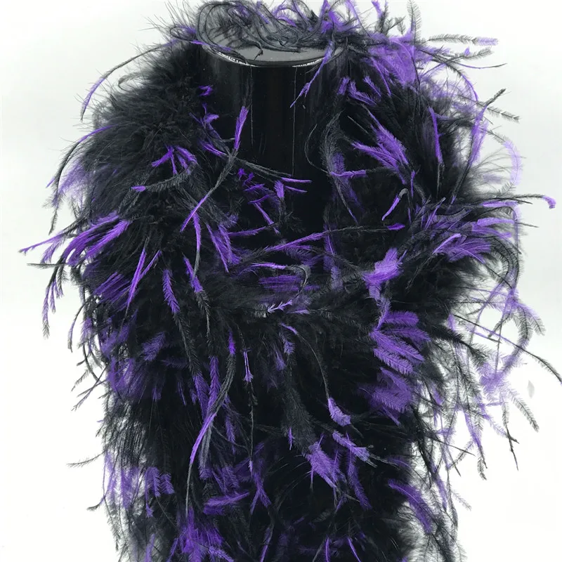 Gold Supplier Crafts Wholesale Dyed Purple and black mixed Ostrich
