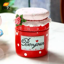 ORZ Cooking Kitchen Timer Alarm Clock Lovely Resin Jam Cooking Tools Countdown Dial Timers Set Time Reminder Kitchen Gadgets