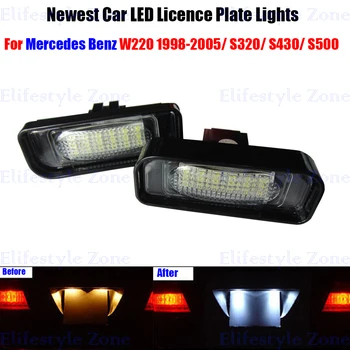 

2 x LED Number License Plate Lamps OBC Error Free 18 LED For Mercedes Benz W220 S Class 1998-2005