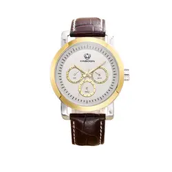XINBOQIN бренд Любители Кварцевые часы нейтральный дизайн Бизнес пары часов Водонепроницаемость натуральная кожа наручные часы кварцевые