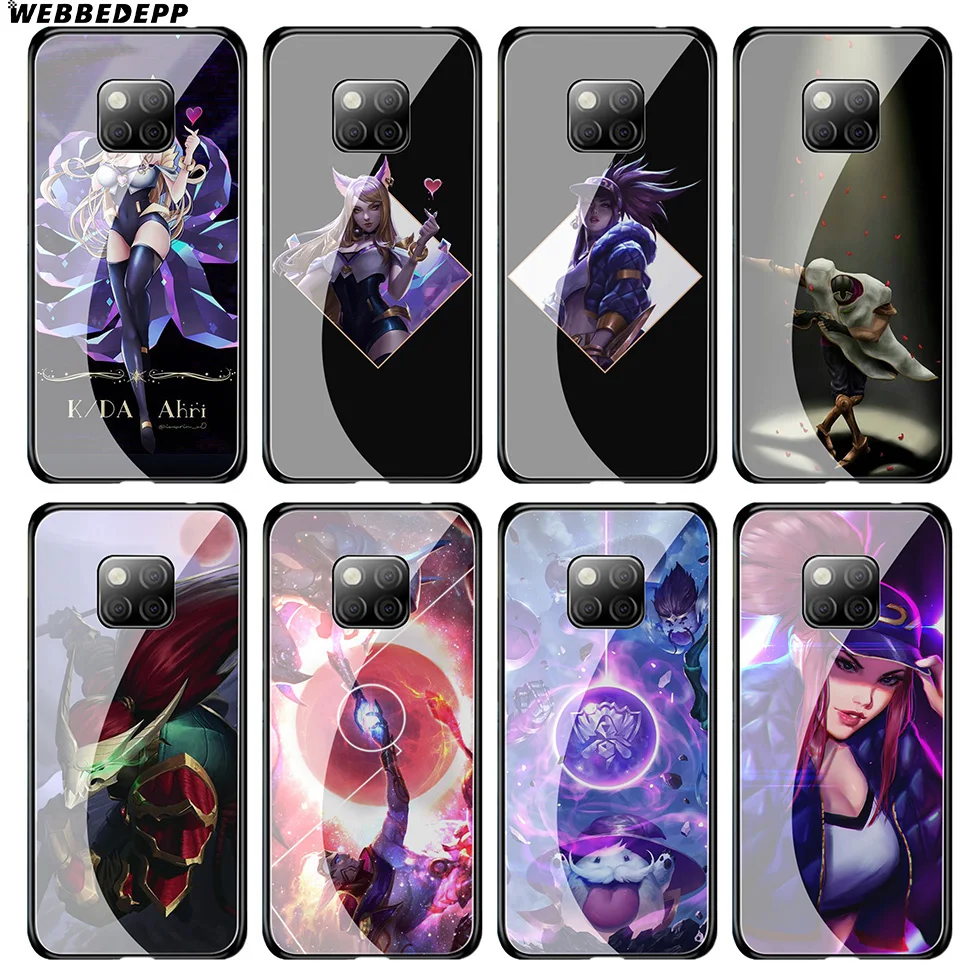WEBBEDEPP KDA Skin Lol Pop Tempered Glass Case for Huawei Mate 20 P20 P10 P Smart 2019 2018 &amp Honor 10 9 8X 7A Lite Pro |