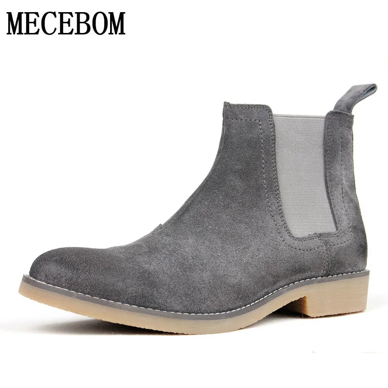 

Men's chelsea boots luxury brand full genuine leather ankle boot men quality slip-on shoes Zapatos Hombre size 39-44 LA2502M