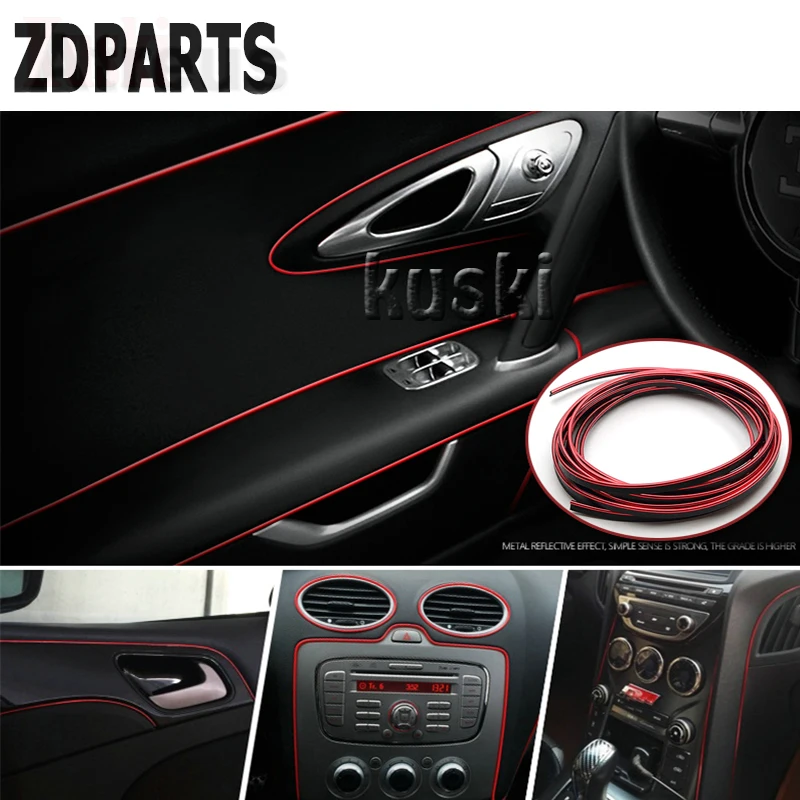 ZDPARTS 3 м декоративная внутренняя отделка автомобиля наклейка для Ford Focus 2 Fiesta Mondeo