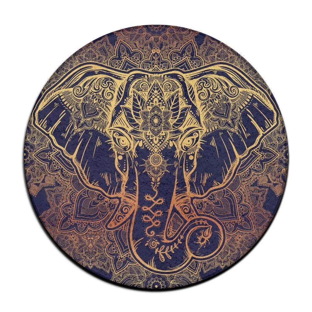 

Beautiful Paisley Elephant Round Area Floor Mats Entrance Entry Way Front Door Mat